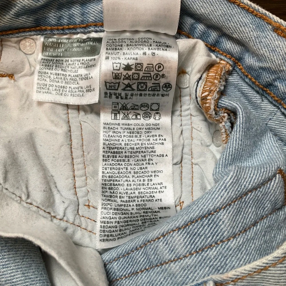 Levis 501 Original Distressed Cut Off Denim Shorts 28 Light Wash Blue Altered